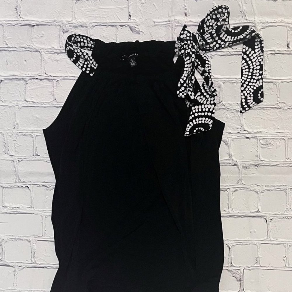 The Limited Black & White Side-Tie Halter Sz XS